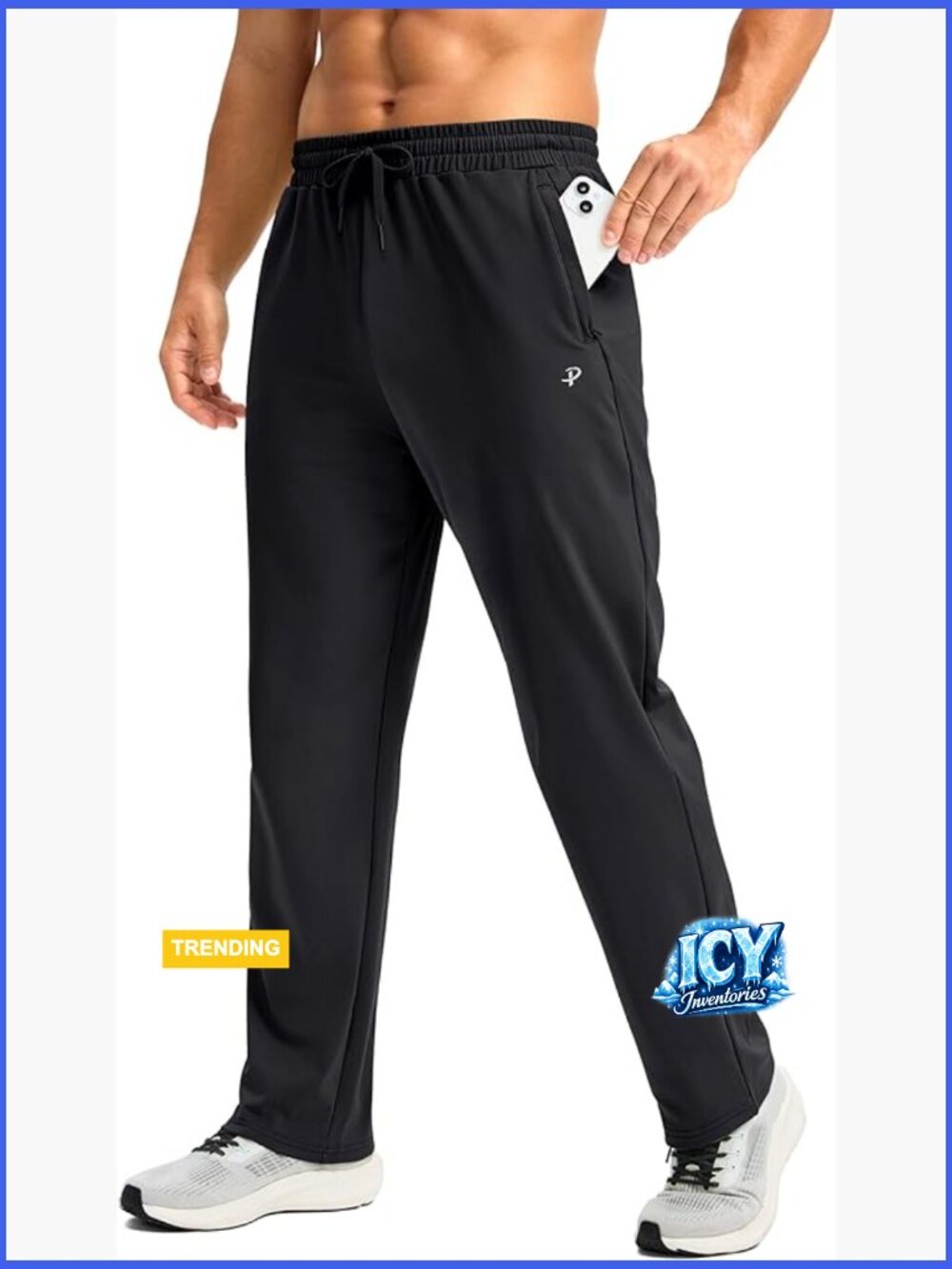 Fleece Lined Sweatpants with Zipper Pockets Water Resistant Athletic Pants